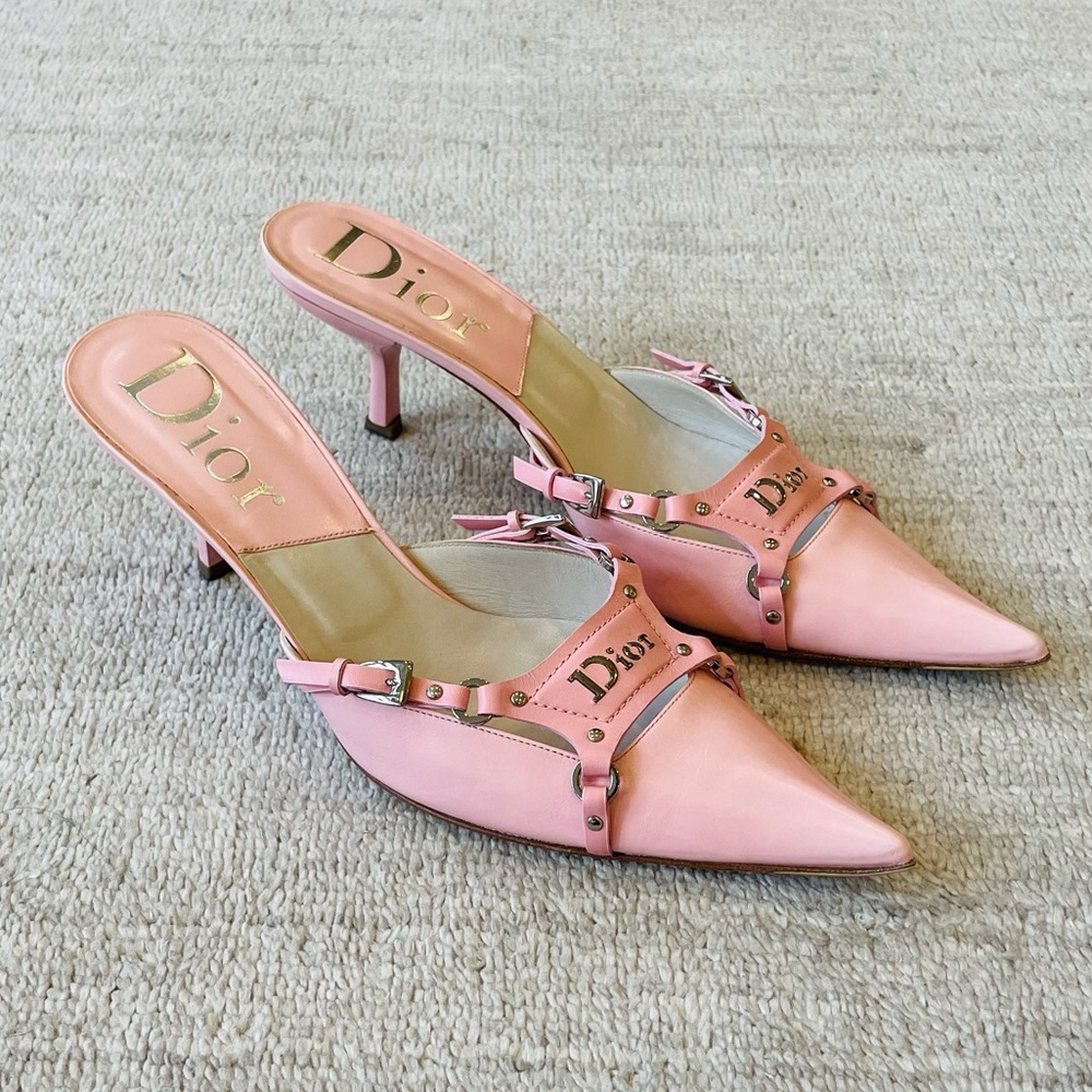 SOLD - Dior Logo Kitten Heels - Picture 3 of 7